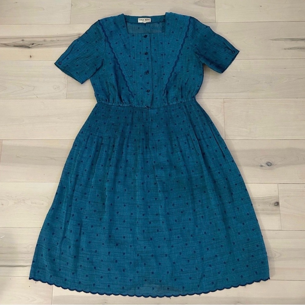 HTF Vintage SOEN MODE Japanese Day Dress Size 11 Tea Party Western Prairie - Picture 2 of 13